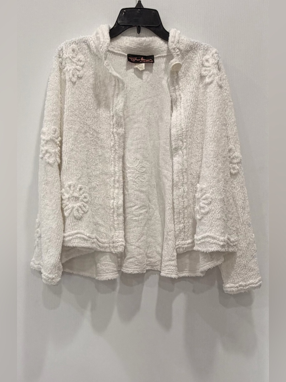 Stan Herman white chenille floral jacket